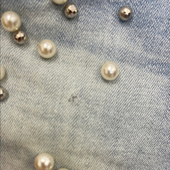 Hippie Laundry Blue Denim Shorts with Pearl Accents size 30 - Picture 2 of 7
